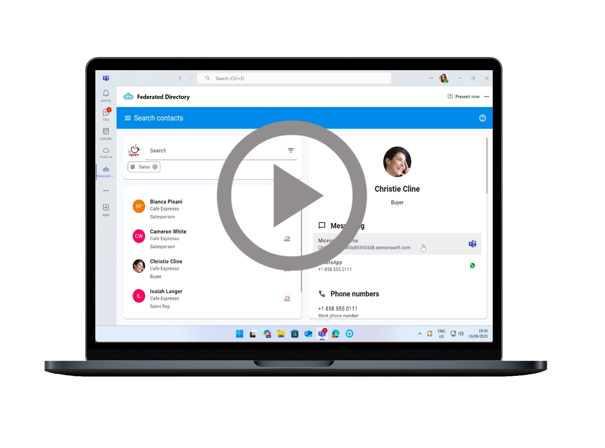 Open Federated Directory directly within Microsoft Teams or any other Microsoft 365 application